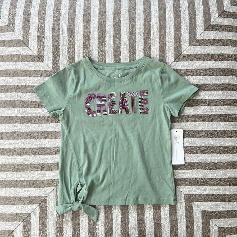 Peek Girl Short Sleeve Green T-Shirt “Create”